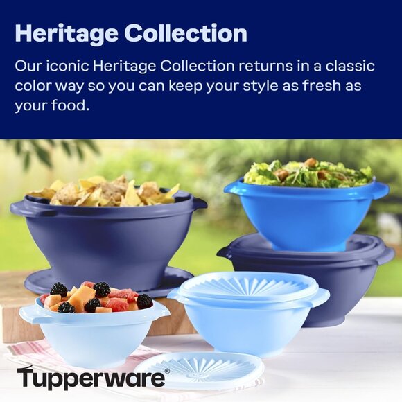 Tupperware Heritage Collection Servalier Bowl 5 Piece Food Storage Container Set - Picture 4 of 9
